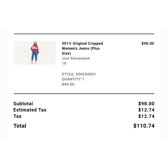 Plus Size Levis 501 - Picture 3 of 6